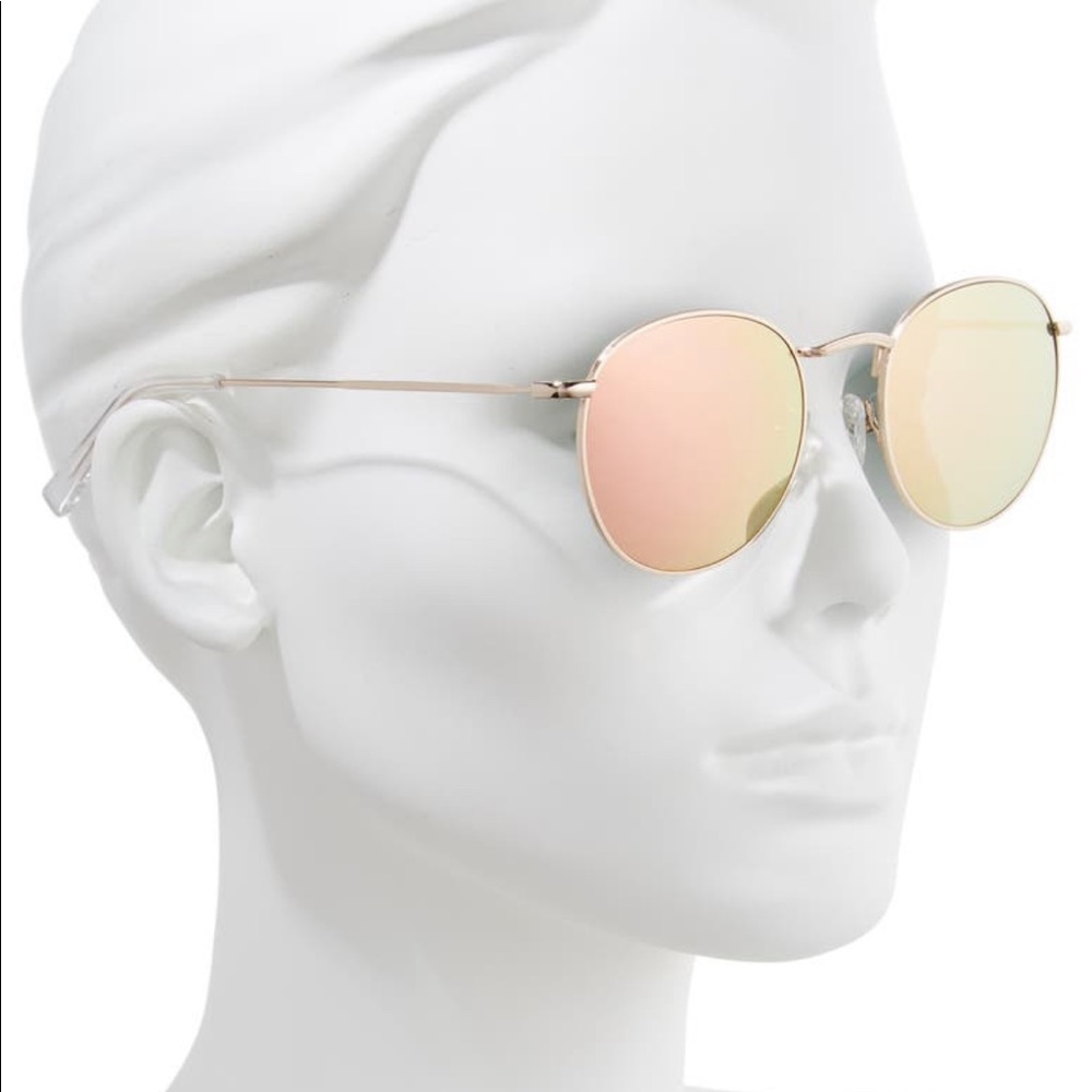 Brightside Charlie 50 mm Mirrored Round Sunglasses in gold and copper/pink